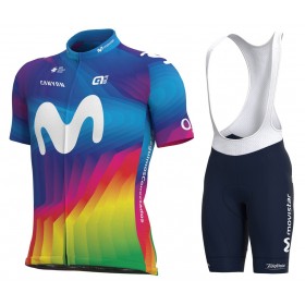 Fietskleding (Fietsshirt + Korte Koersbroek) 2021 Movistar Team N004